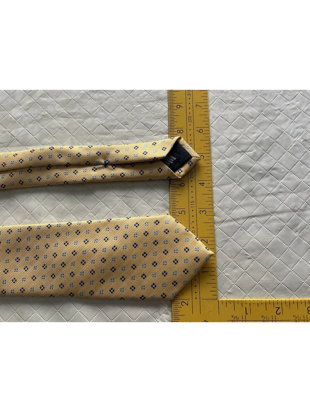 Set Of 2 Nautica Yellow Blue Ties Stripes Flowers Silk Polyester EUC